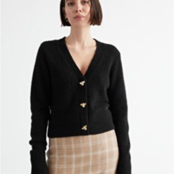 & Other Stories Black Bee Cardigan - Picture 2 of 5